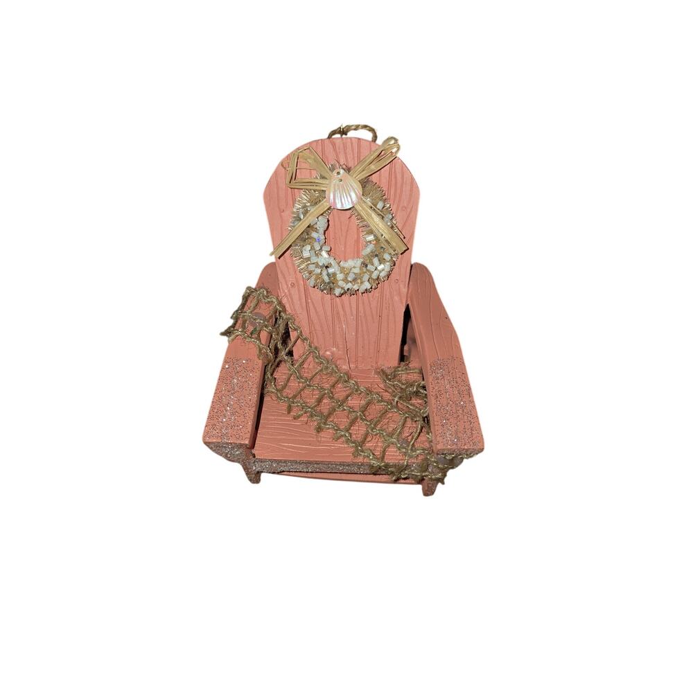 Pink Christmas Adirondack Beach Chair Ornament